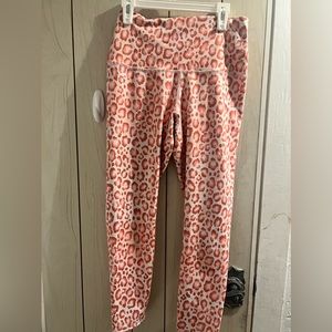 Pink leopard print leggings
